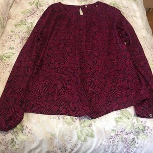 Magenta blue/black blouse